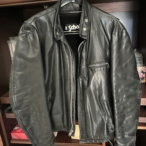 Schott NY Black Leather Classic Racer